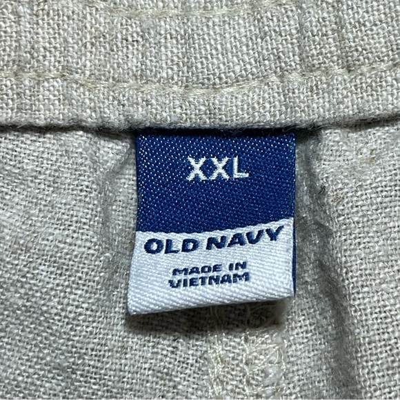 Old Navy Linen Blend Joggers Pants Mens Size XXL Beige Lightweight Drawstring - Picture 5 of 12